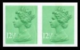 CV:€156.00  GREAT BRITAIN QII Machine 12½p IMPERF.PAIR GB - Non Dentelés