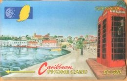 Grenada - GPT, GRE-105A , 105CGRA, Carenage St Georges, 20 EC$, Buildings, 37,000ex, 1997, Used As Scan - Grenade