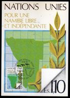 NATIONS UNIES GENEVE ONU UN UNO 5 10 1979 NAMIBIE NAMIBIA INDEPENDANCE INDEPENDANTE  FDC MAXI CARD CARTOLINA MAXIMUM - Maximum Cards