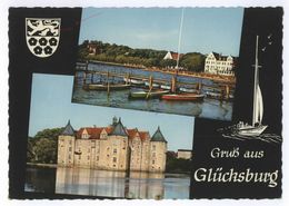 Gruß Aus Glücksburg Strand Schloß Gel. 1963 Flensburg Postkarte Ansichtskarte - Glücksburg