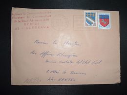 LETTRE TP ST LO 0,20 + TROYES 0,10 OBL.MEC.30-12 1970 POSTE AUX ARMEES + BASE AERIENNE 206 BPM 104 BORDEAUX (33) - Poste Aérienne Militaire