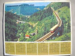 1613 Calendrier Du Facteur PTT 1968   Illustration Les 4 Viaducs Morez Jura, Tulipes Train - Big : 1961-70