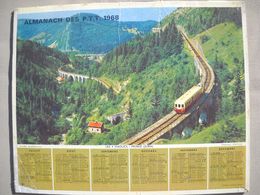 1613 Calendrier Du Facteur PTT 1968   Illustration Les 4 Viaducs Morez Jura, Tulipes Train - Grossformat : 1961-70