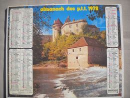 1621 Calendrier Du Facteur PTT 1978   Illustration Le Château De Chenonceau  (Indre Et Loire) , Cabrerets (Lot) - Grand Format : 1971-80