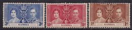 Gambia 1937 KGV1 Set Coronation MM SG 147 - 149 ( E1447 ) - Gambia (...-1964)