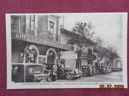 CPSM - Châteauneuf-du-Pape - Carte Publicitaire - Restaurant Bellevue "Chez La Mère Germaine" - Chateauneuf Du Pape