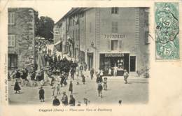 ORGELET PLACE AUX VINS ET FAUBOURG FANFARE JOUR DE FETE L'HOTEL PRAT ET L'HORLOGER TOURNIER - Orgelet