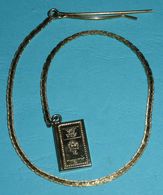 Rare Chaine Avec Pince à Cravate / Foulard & Pendentif Doré Livre, The Complete Works Of William Shakespeare HAMLET - Pendants