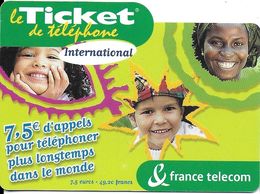 TICKET FRANCE TELECOM INTERNATIONAL 7.5 € - FT Tickets