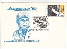 Romania , Roumanie  , 1990 , The Philatelic Exhibition Aeromfila , Airplane , Pre-paid Envelope - Marcofilie