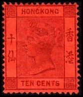 1891. HONG KONG. Victoria TEN CENTS. Hinged. (Michel 44) - JF364464 - Ongebruikt