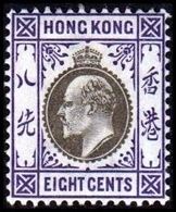 1903. HONG KONG. Edward VII EIGHT CENTS. Hinged. (Michel 65) - JF364475 - Neufs