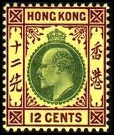 1903. HONG KONG. Edward VII 12 CENTS. Hinged. (Michel 67) - JF364477 - Neufs