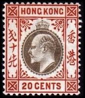 1903. HONG KONG. Edward VII 20 CENTS. Hinged. (Michel 68) - JF364478 - Ongebruikt