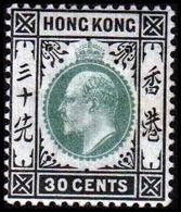 1903. HONG KONG. Edward VII 30 CENTS. Hinged. (Michel 69) - JF364480 - Nuevos