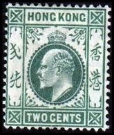 1904-1907. HONG KONG. Edward VII TWO CENTS. Hinged. (Michel 76) - JF364482 - Unused Stamps