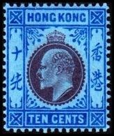 1904-1907. HONG KONG. Edward VII TEN CENTS. Hinged. (Michel 81) - JF364488 - Unused Stamps