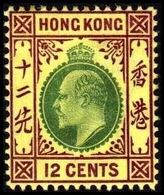 1904-1907. HONG KONG. Edward VII 12 CENTS. Hinged. (Michel 82) - JF364489 - Neufs