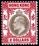 1904-1907. HONG KONG. Edward VII TWO DOLLARS. Hinged. (Michel 85) - JF364494 - Unused Stamps
