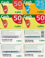 24/ Germany; E-plus, 4 Old Prepaid GSM Cards, Every Other - GSM, Cartes Prepayées & Recharges