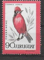 URUGUAY - 1962 - CHURRINCHE - PYROCEPHALUS RUBINUS - NUOVO MNH** (YVERT AV. 236-MICHEL 944) - Spatzen