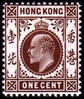 1907-1911. HONG KONG. Edward VII ONE CENT. Hinged. (Michel 91) - JF364496 - Unused Stamps