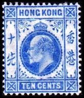 1907-1911. HONG KONG. Edward VII TEN CENTS. Hinged. (Michel 93) - JF364497 - Ongebruikt