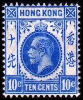 1912. HONG KONG. Georg V TEN CENTS. Hinged. (Michel 103) - JF364504 - Nuevos