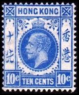 1921-1926. HONG KONG. Georg V TEN CENT. Hinged. (Michel 118) - JF364516 - Ongebruikt