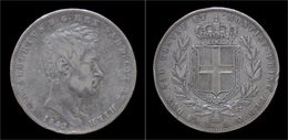 Italy Carlo Alberto 5 Lire 1842 - Temporary Revolutionary Government