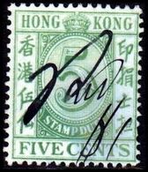 1938. HONG KONG STAMP DUTY. FIVE CENTS. Pen Cancel. (Michel 16) - JF364605 - Stempelmarke Als Postmarke Verwendet