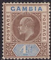 Gambia 1902 - 05 KEV11 4d Brown & Blue MM SG 50 ( E502 ) - Gambia (...-1964)