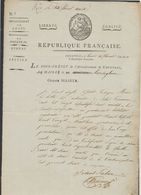 Précurseur - LAC Imprimée "Liberté égalité, République Française, Courtrai" (20 Floréal An X) Au Maire De Sweveghem - 1794-1814 (Période Française)