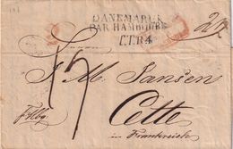 DDX 465 -- Lettre Précurseur COPENHAGUE 1836 Vers CETTE - Double Entrée DANEMARCK PAR HAMBOURG Et ALLEMAGNE - Entry Postmarks