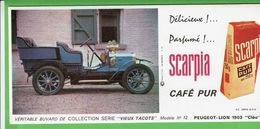 Buvard - Série Vieux Tacots - Modèle 12 PEUGEOT LION 1903  - Pub Café Scarpia - Kinder