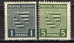 GERMANIA - OCCUPAZIONE INTERALLEATA - ZONA SOVIETICA - 1945 - STEMMA DELLA PROVINCIA SASSONIA -  MH - Ungebraucht