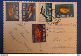 336 ITALIE SAN MARINO 1966 CARTE POUR NICE BEL AFFRANCHISSEMENT - Lettres & Documents