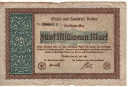 GERMANY  5 Millionen Mark     Aachen 20.july 1923 - [13] Bundeskassenschein