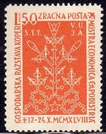 TRIESTE B 1948 POSTA AEREA FRANCOBOLLO DI YUGOSLAVIA SOPRASTAMPATO AIR MAIL JUGOSLAVIA OVERPRINTED 50l MNH - Luchtpost