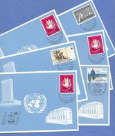 6 Karten VEREINTE NATIONEN  1979 Bis 1986 Frankiert (Stempel MONTREUX84-RICCIONE84-RECKLINGHAUSEN79-OSLO84-NANCY84-CO... - Collections, Lots & Series