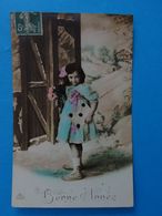Série 3548-5 PR CPA Fille Enfant "Bonne Année" Enveloppe à La Main Fleur - Ritratti