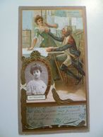 Image Cartonnée Gaufrée Publicité Art Nouveau LEFEVRE UTILE / Personnages Célèbres / Mme Réjane - Lu