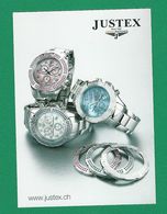 SWISS WATCHES JUSTEX 1969 CARTE RESTO VERSO MONTRES PUBLICITAIRES MARQUE  SINCE NEUF - Watches: Top-of-the-Line