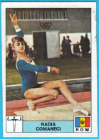 NADIA COMANECI - Panini Old ROOKIE Card Olympic Games Montreal 1976 * MISSING BACK SIDE * Gymnastics Gymnastique Romania - Trading-Karten