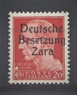 OCCUPAZIONE TEDESCA ZARA 1943 20 C. ** MNH - Occ. Allemande: Zara