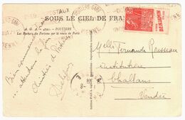 POITIERS Gare Vienne Carte Postale 50c Rouge Fashi De Carnet Avec Bande Pub Benjamin Ob Meca 10 6 1931 Yv 272 - Brieven En Documenten