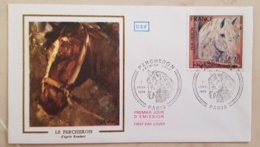 FRANCE Chevaux, Cheval, Hippisme, Equitation, Attelage, Percheron Yvert N° 1982 FDC, Enveloppe 1er Jour  (2) - Pferde