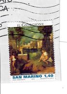 SAN MARINO 2010 - MAESTRI D'ARTE - IL GIORGIONE - 1 VALORE USATO  SU FRAMMENTO - Oblitérés