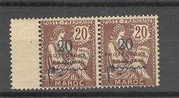 Maroc - Protectorat_1.Paire  20c Surchargé Manque 1P 1914 _ N°43 Neuf BDF - Unused Stamps