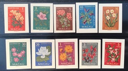 Macao 1953 Flowers RARE IMPERFORATED SET, XF MNH **(Macau China Chine Portugal Colonies Courvoisier S.A Proofs Fleurs - Neufs